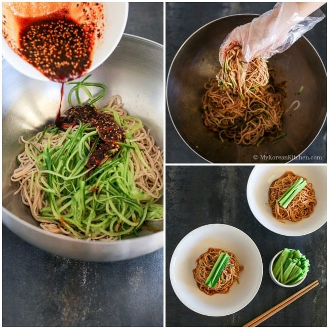 Spicy Soba Noodles with Cucumber | MyKoreanKitchen.com