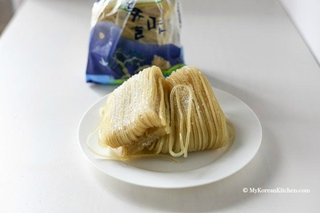 Ingredients description: Korean chewy noodles (Jjolmyeon) | MyKoreanKitchen.com