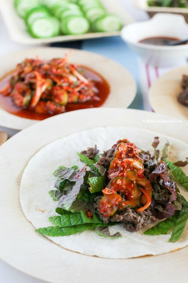 Easy entertaining idea - Korean bulgogi taco bar: Mexican fused but loaded with authentic Korean flavour!| Food24h.com