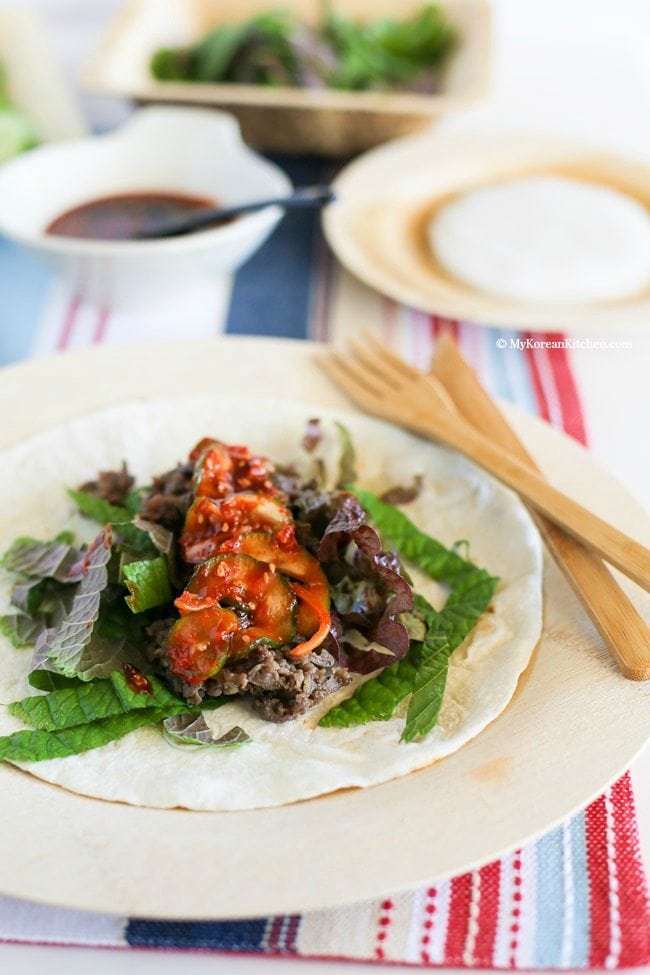 Easy entertaining idea - Korean bulgogi taco bar: Mexican fused but loaded with authentic Korean flavour!| Food24h.com