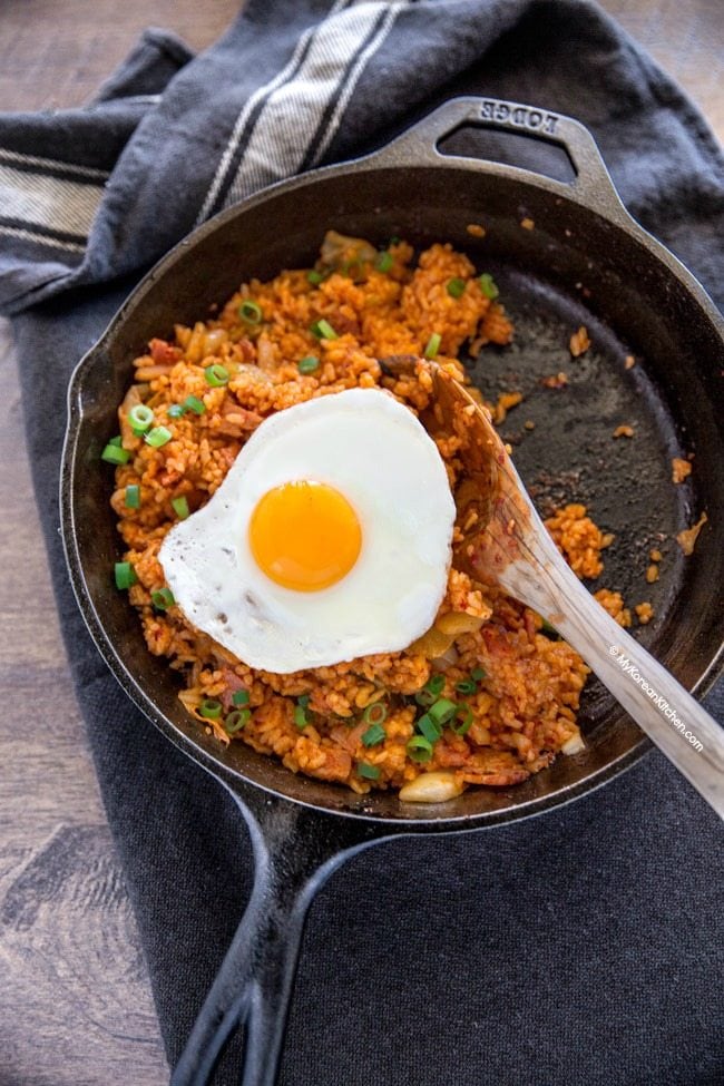 kimchi fried rice with cheese