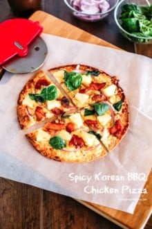 Spicy Korean BBQ Chicken Pizza | MyKoreanKitchen.com