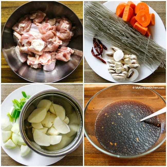 Jjimdak (Korean Braised Chicken) Ingredients