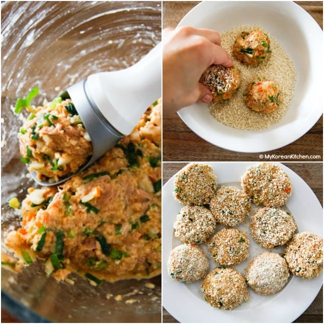 Shaping tuna patties