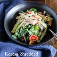 Korean Shredded Chicken Salad with Walnut Sesame Mayo Dressing | Food24h.com