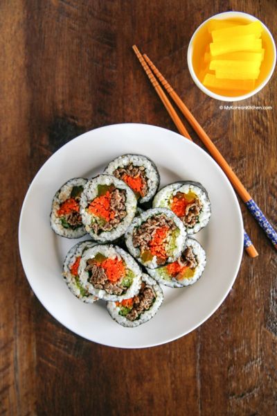 Bulgogi Kimbap Bulgogi Seaweed Rice Rolls My Korean Kitchen 3874