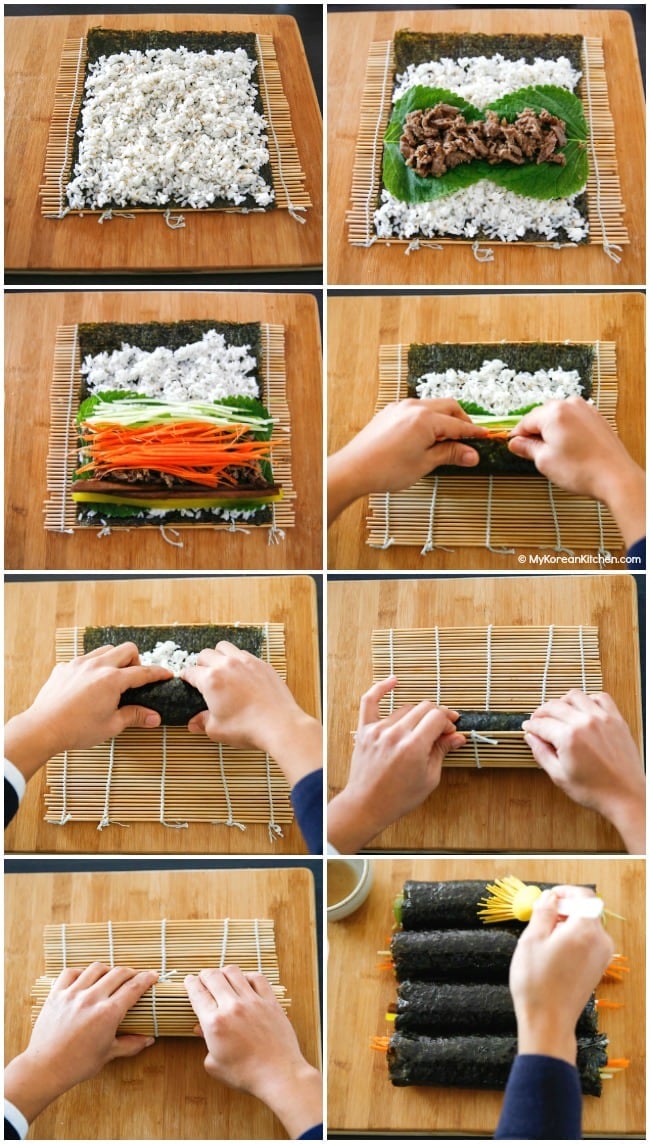 How to Make Bulgogi Kimbap (Bulgogi Seaweed Rice Rolls) | MyKoreanKitchen.com