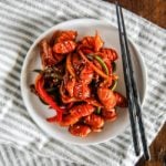 Korean Style Sausage Stir Fry is a popular side dish for a Korean lunchbox! | MyKoreanKitchen.com