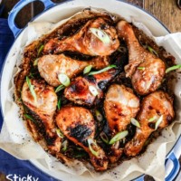 Sticky honey soy chicken drumsticks are super easy and deliciously saucy chicken legs baked in the oven. These drumsticks go well on its own or over steamed rice. Whatever the occasion maybe they will become your family's favourite instantly! | MyKoreanKitchen.com