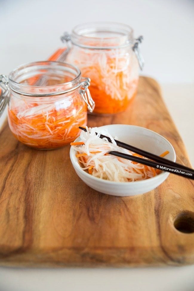 Pickled Carrots and Daikon Radish recipe | MyKoreanKitchen.com