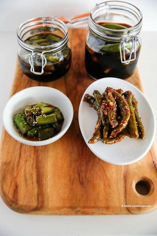 Korean Style Pickled Chillies. These are super addictive! | MyKoreanKitchen.com