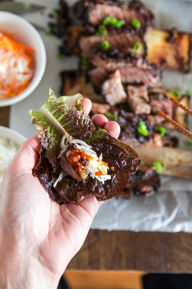 How to Serve Oven Baked Korean BBQ Beef Ribs | MyKoreanKitchen.com
