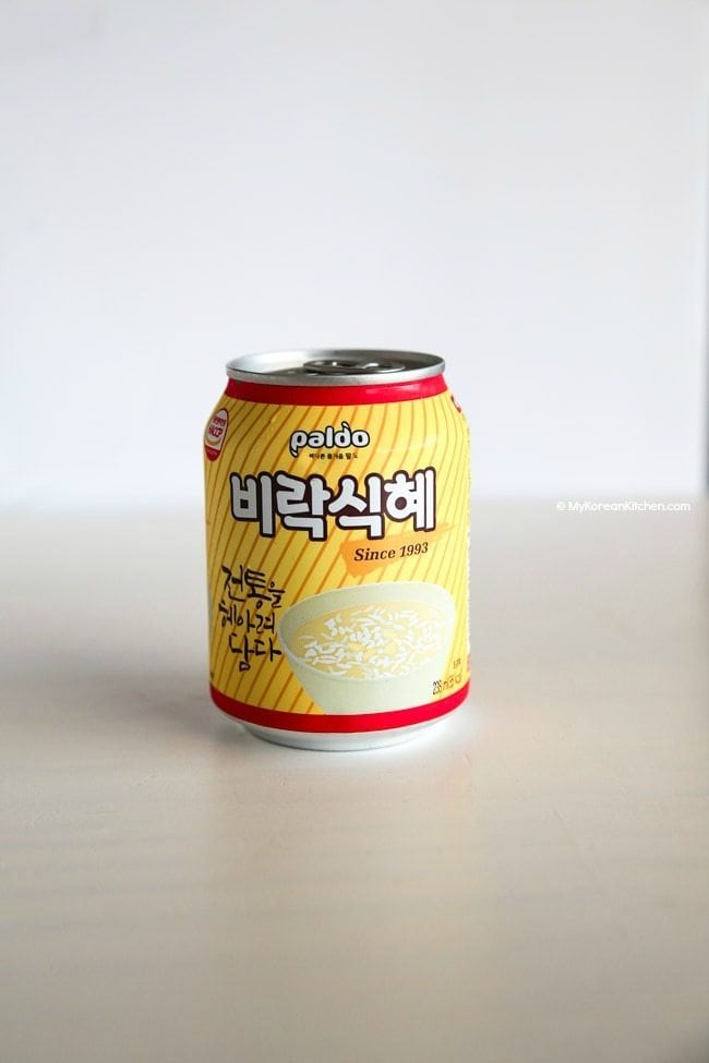 Canned Sikhye (Korean sweet rice drink) by Paldo | MyKoreanKitchen.com