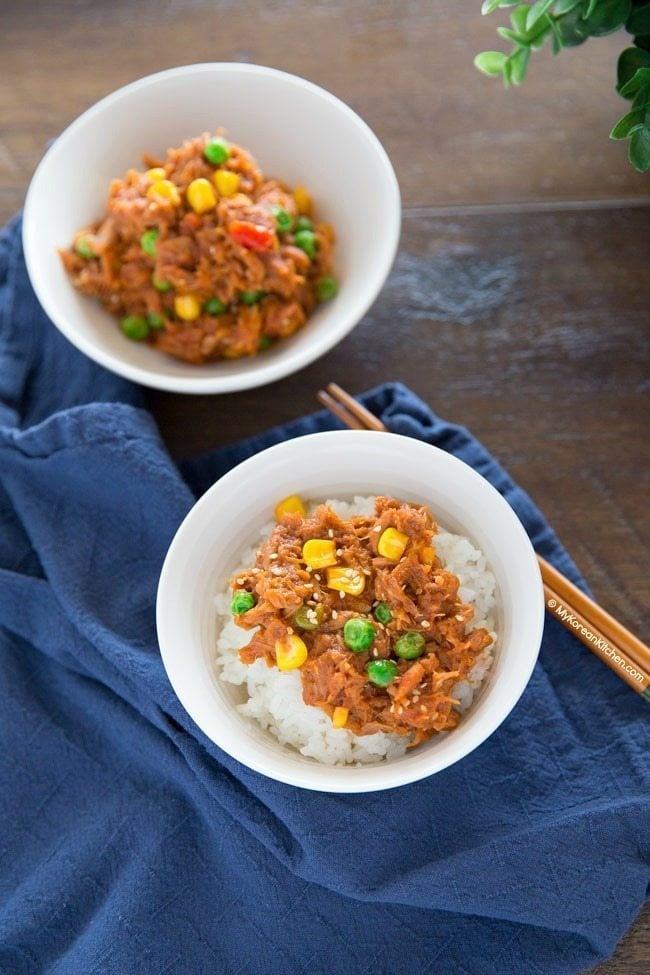 Korean Spicy Tuna Bowl with Rice | MyKoreanKitchen.com