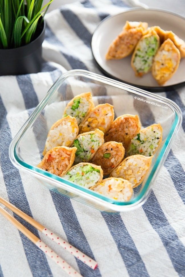 Yubuchobap (Korean Style Inari Sushi) is perfect in Korean lunch box. | Food24h.com