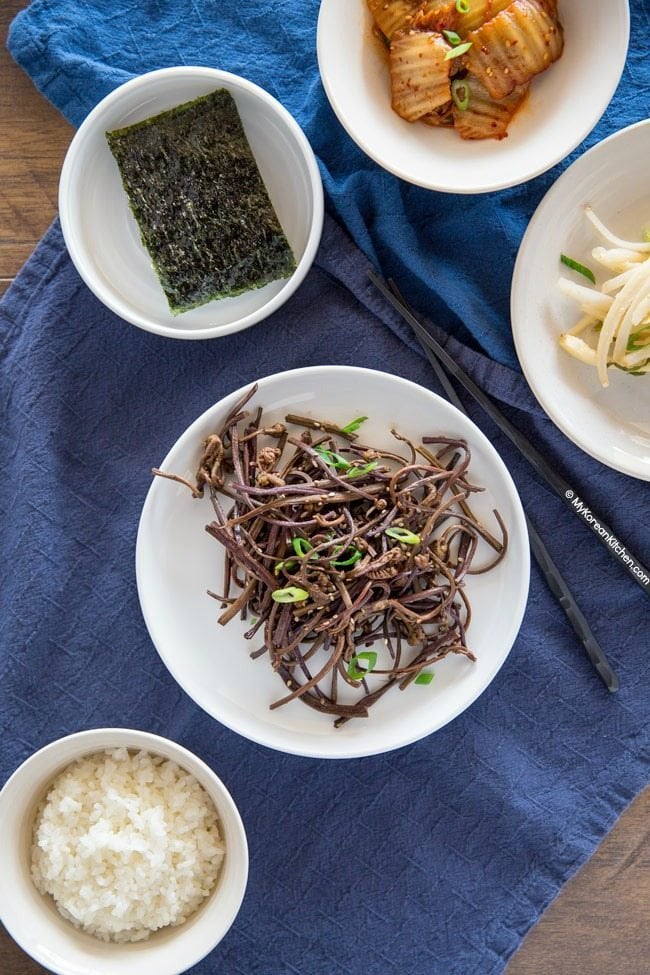 Gosari Namul Recipe (Korean fernbrake side dish) | MyKoreanKitchen.com