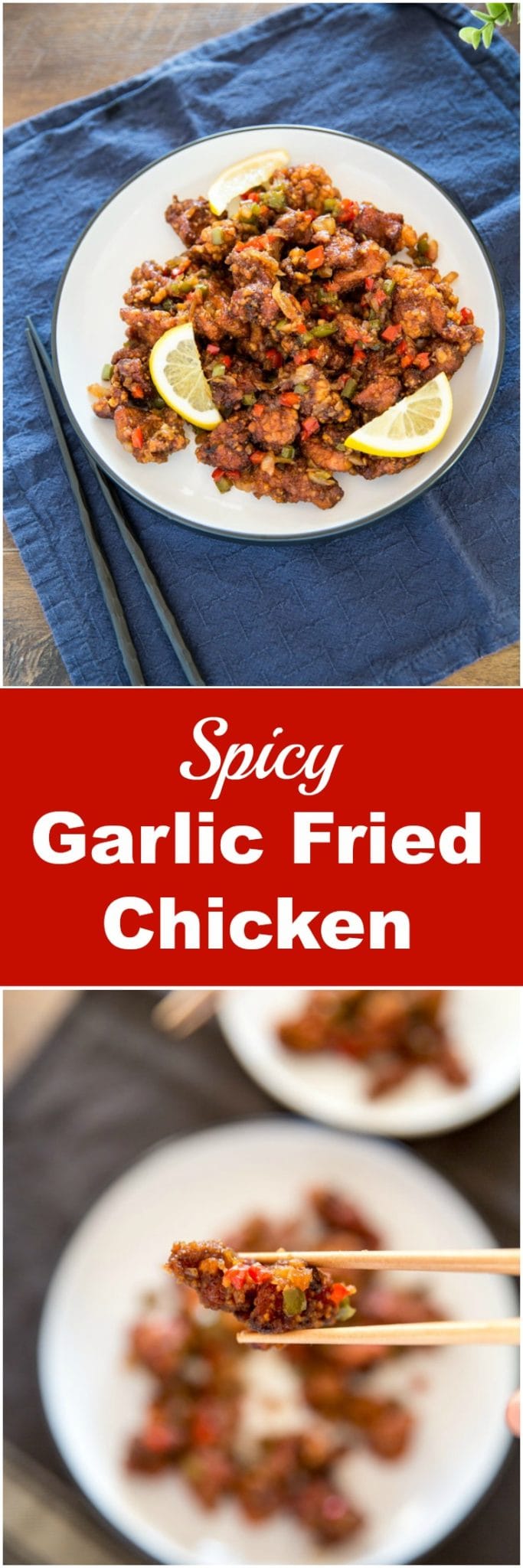 Korean Spicy Garlic Fried Chicken - My Korean Kitchen