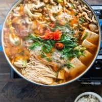 Korean Hot Pot Recipe: Spicy Korean Hot Pot with Dumplings | MyKoreanKitchen.com