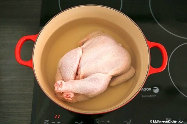 Cooking Samgyetang (Ginseng Chicken Soup)