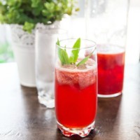 Sparkling Strawberry Punch with Schisandra Berries | MyKoreanKitchen.com