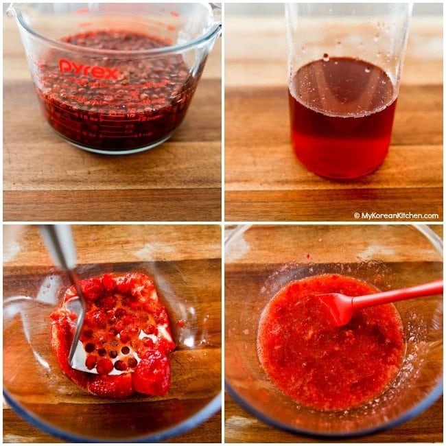How to Make Strawberry Punch with Schisandra Berries | MyKoreanKitchen.com