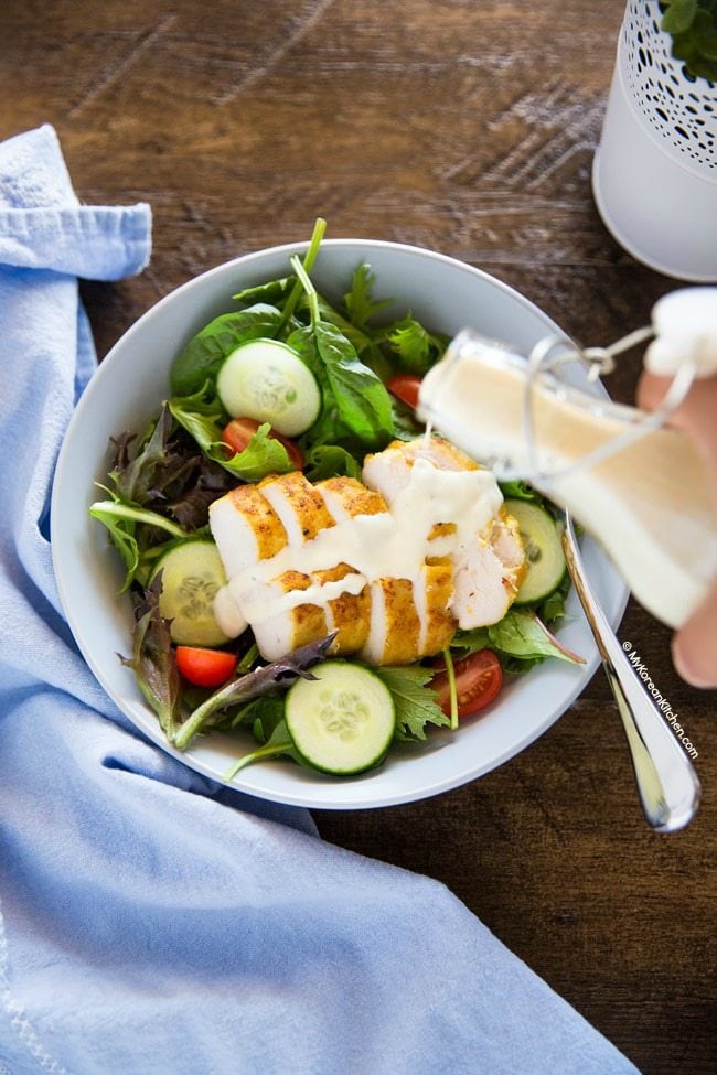 Curried chicken salad with curried greek yogurt
