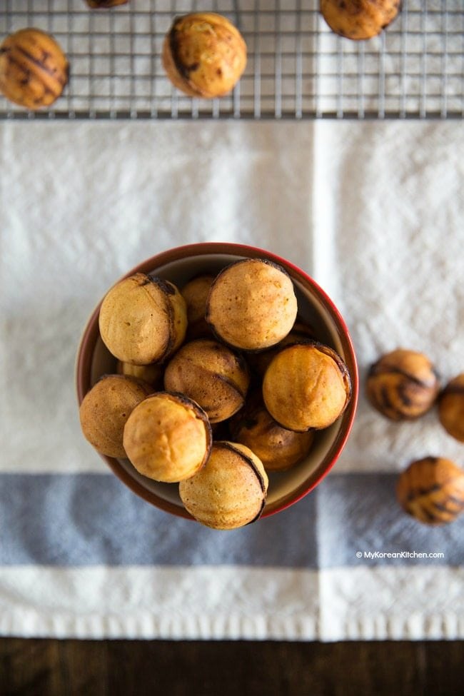 Close up shot of Korean walnut cookies
