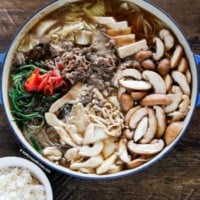 Bulgogi Stew with a bowl of rice