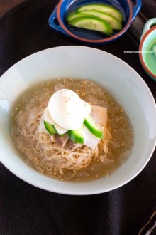 Mul Naengmyeon (Korean Cold Noodle Soup) | MyKoreanKitchen.com