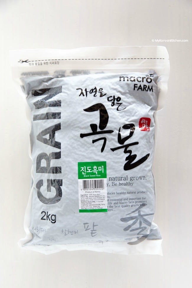 Korean black sweet rice package