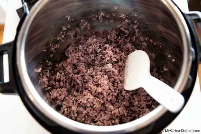 Korean purple rice cooked in instant pot