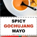 Collage image of spicy gochujang mayo