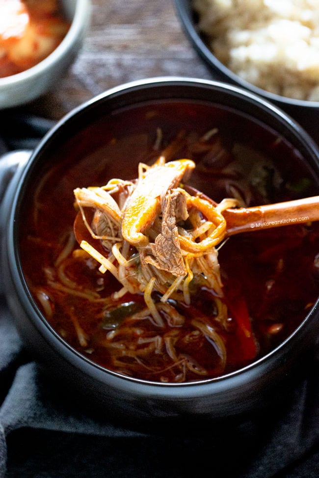 Yukgaejang Spicy Beef Soup My Korean Kitchen