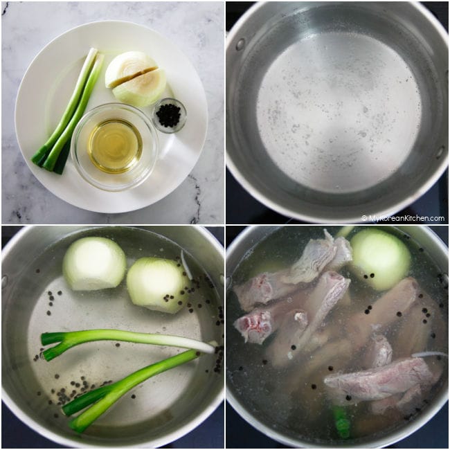 collage image - parboiling baby back ribs