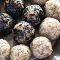 Close up photo of jumeokbap (Korean rice balls)