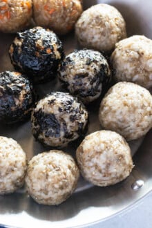 Close up photo of jumeokbap (Korean rice balls)