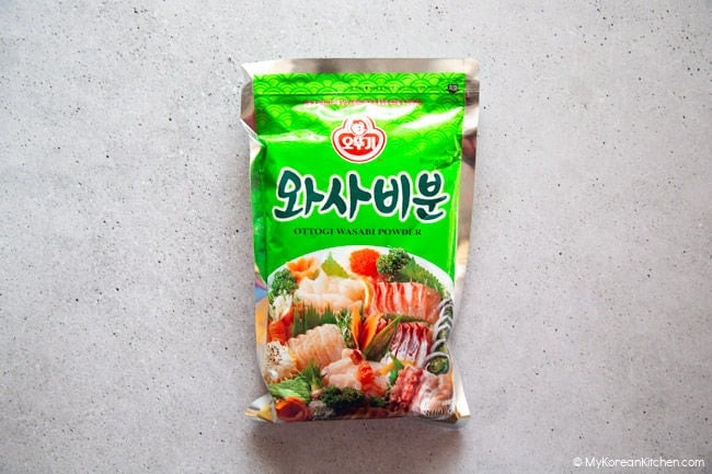 Korean brand wasabi powder in a package.