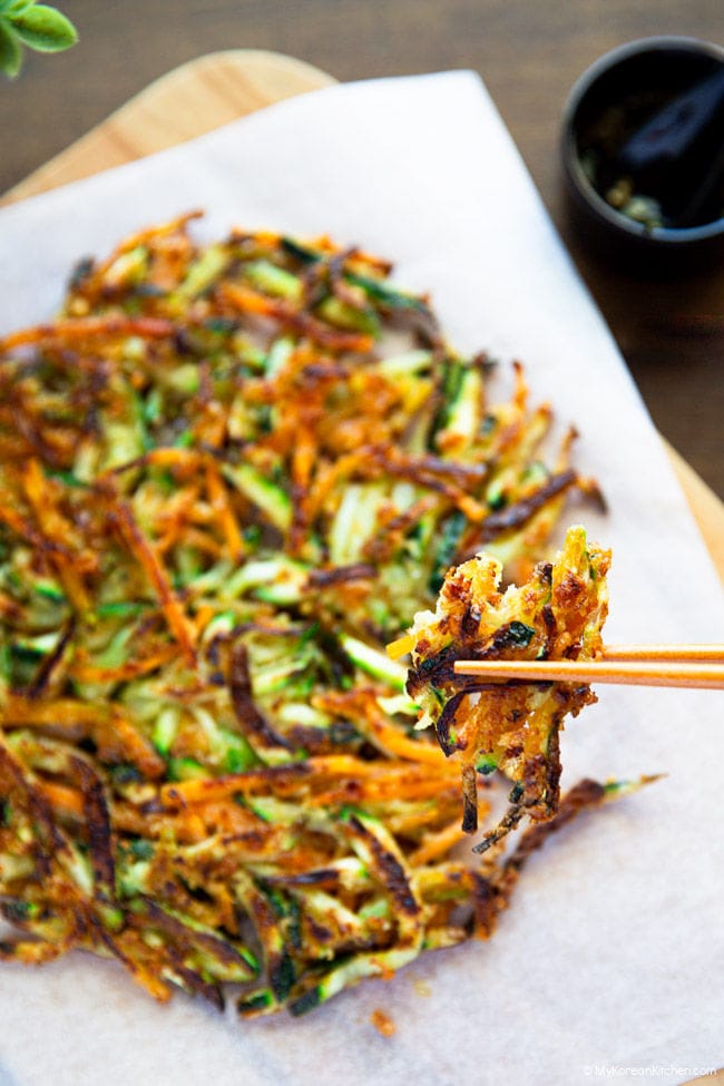 Crispy Korean Zucchini Pancakes (Hobakchae Jeon)