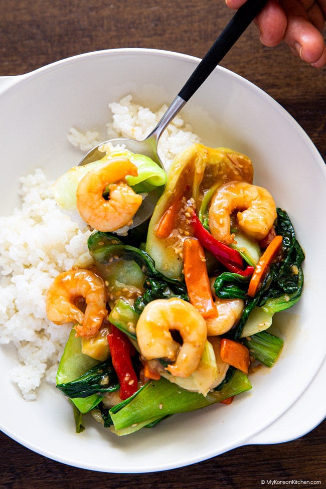 Quick Bok Choy and Shrimp Stir Fry (Easy 15 Minute Recipe)
